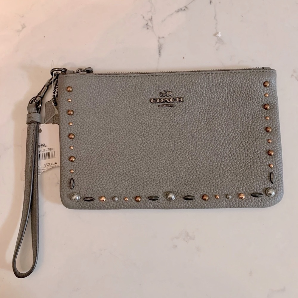Cute Coach Grey Wristlet